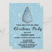 Unternehmen Weihnachten Weihnachten Party Blue Tre Einladung (Vorne/Hinten)