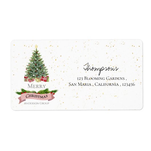 Unternehmen White Imitats Rosa Glitzer Frohe Weihn (Vorne)