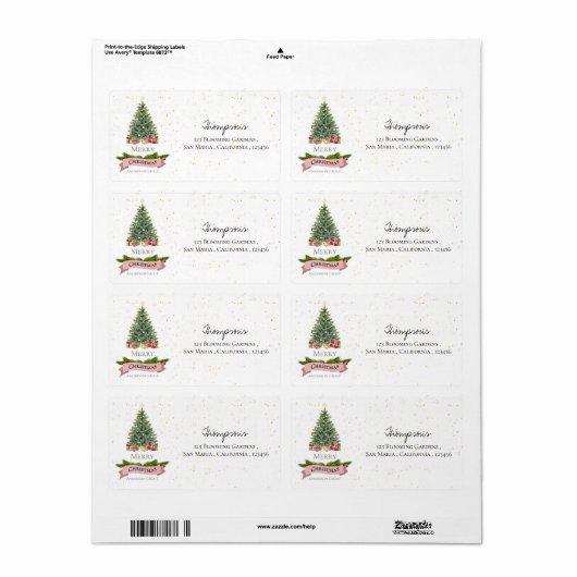 Unternehmen White Imitats Rosa Glitzer Frohe Weihn (Vorne)