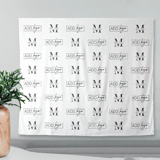 Unternehmens-Step-Repeat-Zwei-Logo-Großer-Hintergr Wandteppich