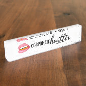 Unternehmensarbeitstier-Schreibtisch-Platte Namensplakette (Seite)