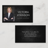 Unternehmensberater Custom Foto Black Stone Visitenkarte (Vorne/Hinten)