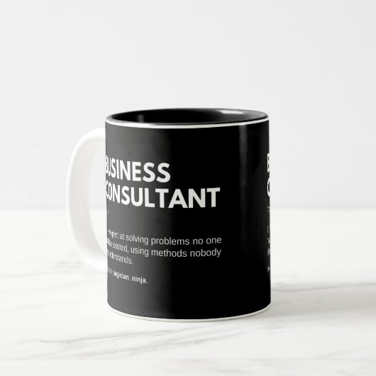 Unternehmensberater Funny Definition Zweifarbige Tasse (Vorderseite Links)