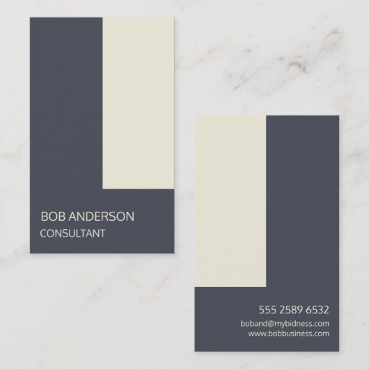 Unternehmensberater Geometric Modern Indigo Visitenkarte (Vorne/Hinten)