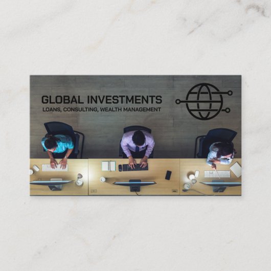 Unternehmensbüro | Top-Ansicht Visitenkarte (Vorderseite)