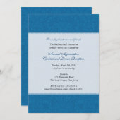 Unternehmensdamast-Kobalt Einladung (Vorne/Hinten)