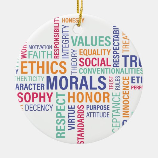 "Unternehmensethik" Keramikornament (Vorne)