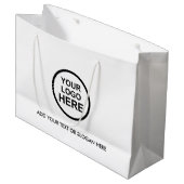 Unternehmensförderung | Eigene Logos Großhandel Große Geschenktüte (Vorderseite Schrägansicht)
