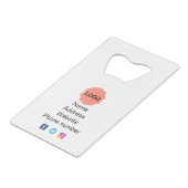 Unternehmensförderung Geldbeutel Flaschenöffner (Vorderseite Schrägansicht)