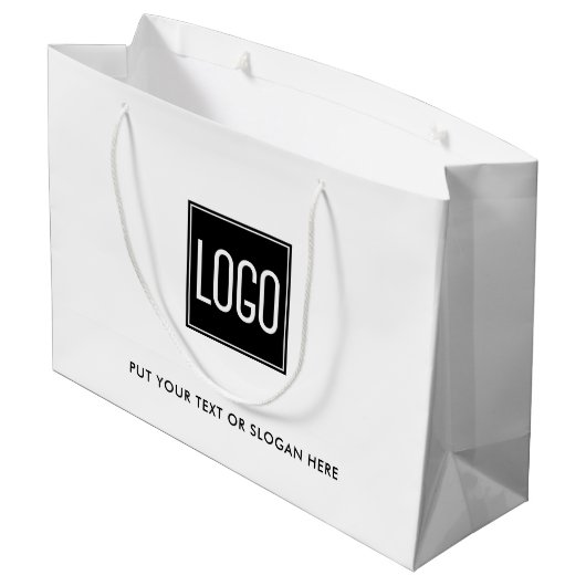 Unternehmensförderung | Kundenspezifische Logoeink Große Geschenktüte (Rückseite Schrägansicht)