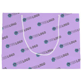Unternehmensförderung | Lila Logo-Shopping Große Geschenktüte (Rückseite)