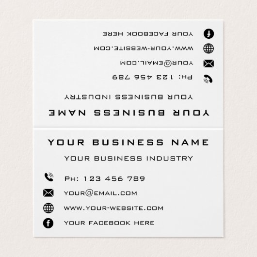 Unternehmensförderung Personalisiert - modern Visitenkarten (Außenseite Aufgefaltet)