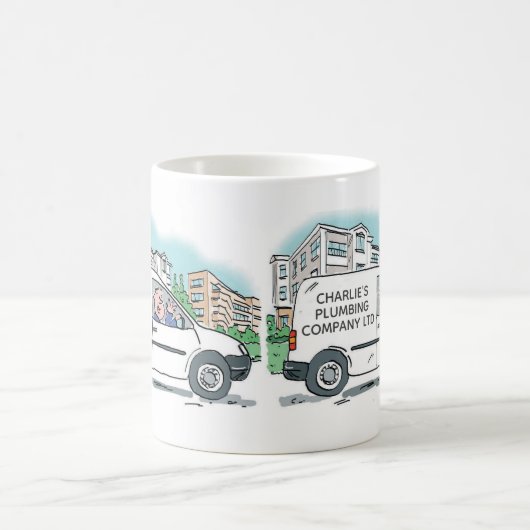 Unternehmensförderung von White Van Man Kaffeetasse (Mittel)