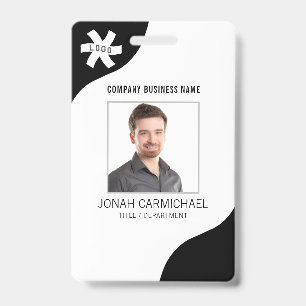 Unternehmensgeschäft editierbare schwarze Foto-ID Ausweis
