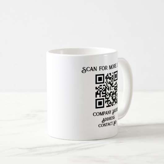 Unternehmensgeschenk QRcode mit Personalisierung B Kaffeetasse (VorderseiteRechts)
