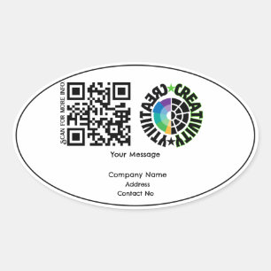 Unternehmensgeschenk QRcode mit Personalisierung B Ovaler Aufkleber