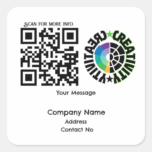Unternehmensgeschenk QRcode mit Personalisierung B Quadratischer Aufkleber (Vorderseite)