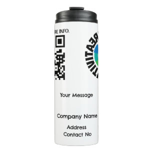 Unternehmensgeschenk QRcode mit Personalisierung B Thermosbecher