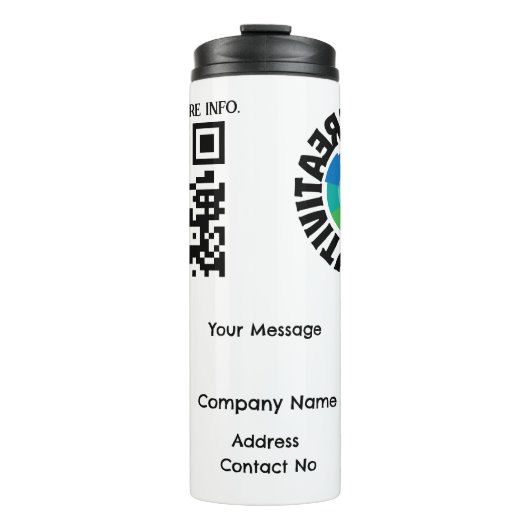 Unternehmensgeschenk QRcode mit Personalisierung B Thermosbecher (Vorderseite)