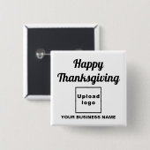 Unternehmensgrüße auf dem Weißen Erntedank Button (Vorne & Hinten)