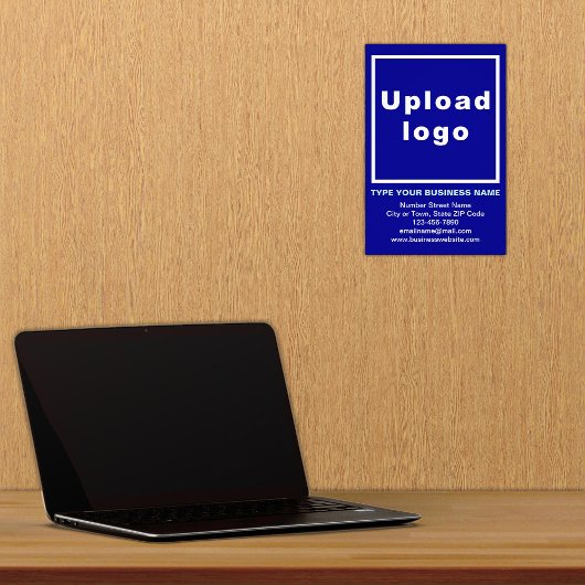Unternehmensinformation Blue Background Foto Print