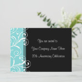 Unternehmensjahrestags-Party Einladungen aquamarin (Stehend Vorderseite)