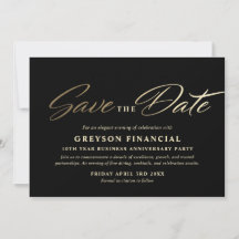 Unternehmensjubiläums-Gala Save the Date Karte