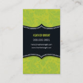 UNTERNEHMENSKARTE cool geblüht schwarze Kalkgrün Visitenkarte (Rückseite)