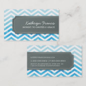 UNTERNEHMENSKARTE coole Zickzack Streifen blaue Wa Telefonnummerkarte (Vorne/Hinten)