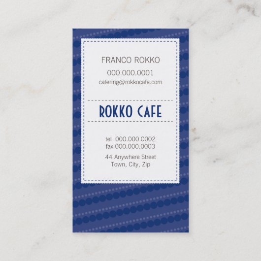 UNTERNEHMENSKARTE: Funky menu 2 Visitenkarte (Vorderseite)