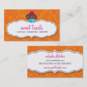 UNTERNEHMENSKARTE hübscher geblüht Cupcake orange  Visitenkarte (Vorne/Hinten)