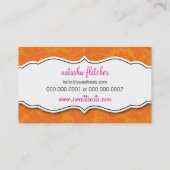 UNTERNEHMENSKARTE hübscher geblüht Cupcake orange Visitenkarte (Rückseite)
