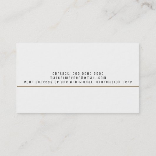 Unternehmensklassisch weiß / Imitate Kraftmonogram Visitenkarte (Rückseite)