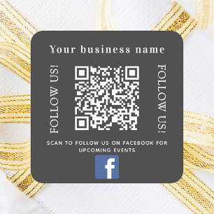 Unternehmenskohle grau qr Code Facebook Quadratischer Aufkleber