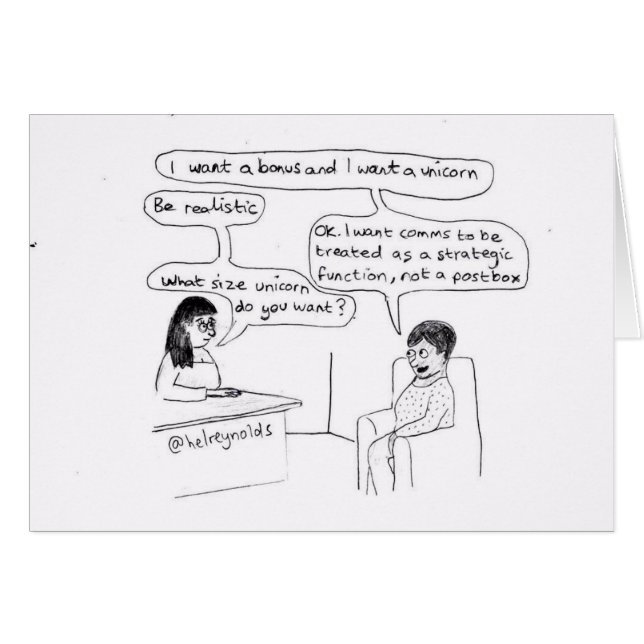 Unternehmenskommunikations-Einhorn-Karte (Vorderseite (Horizontal))