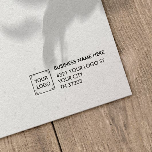 UNTERNEHMENSLOGIE UND -ADRESSE GUMMISTEMPEL