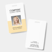 UNTERNEHMENSLOGO MITARBEITERFOTO HELLGELB AUSWEIS (Vorder- & Rückseite)