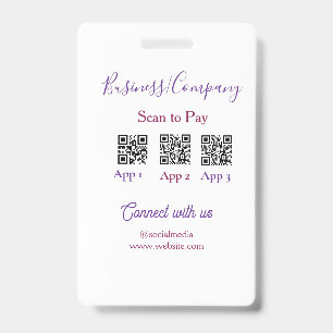 Unternehmenslogo zur Bezahlung scannen QR-Code Soc Ausweis