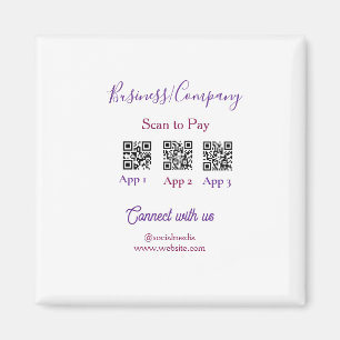Unternehmenslogo zur Bezahlung scannen QR-Code Soc Magnet
