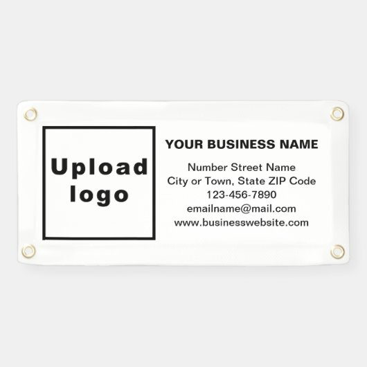 Unternehmensmarke auf kleinem weißem Banner (Horizontal)