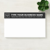 Unternehmensmarke auf schwarzer Führungsebene für  Post-it Klebezettel (Büro)