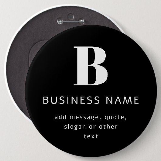 Unternehmensname, Monogramm und zusätzlicher Text Button (Vorne & Hinten)