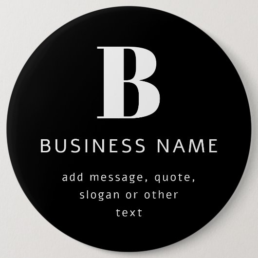 Unternehmensname, Monogramm und zusätzlicher Text Button (Vorderseite)