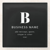 Unternehmensname, Monogramm und zusätzlicher Text Glasuntersetzer (Vorderseite)