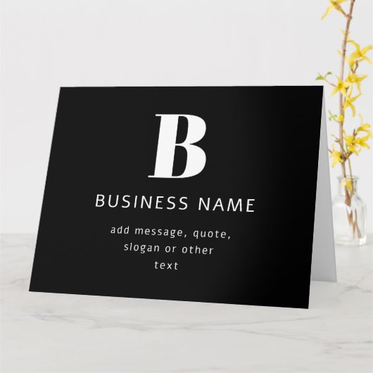 Unternehmensname, Monogramm und zusätzlicher Text Karte (Gelbe Blume)