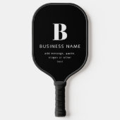 Unternehmensname, Monogramm und zusätzlicher Text Pickleball Schläger (Vorderseite)