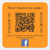 Unternehmensname orange ql Code Facebook Quadratischer Aufkleber (Vorderseite)