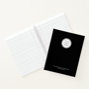 Unternehmensnotizbuch mit Logo und Geschäftsinform Notizblock