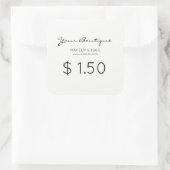 Unternehmenspreiskalligraphie Quadratischer Aufkleber (Tasche)