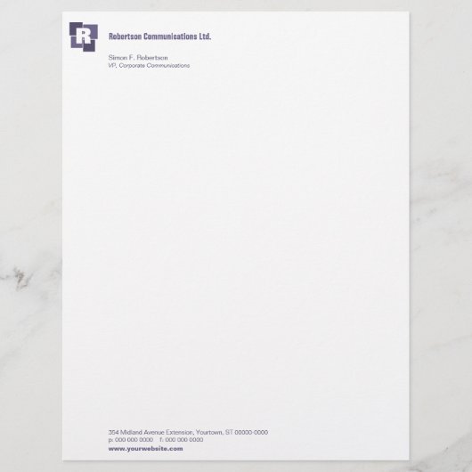 Unternehmensquadrat-Briefkopf Briefkopf (Vorderseite)